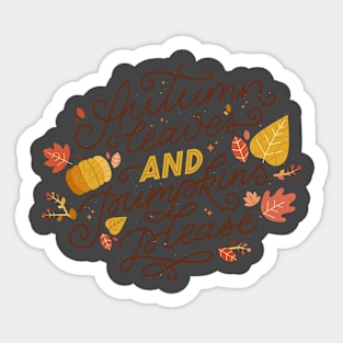 Leaves and Pumpkin Sticker